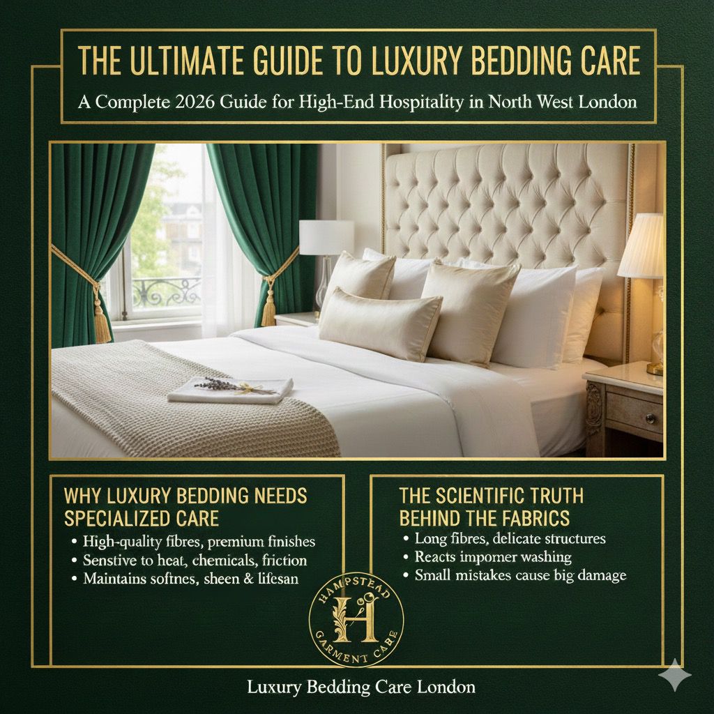 Luxury Bedding Care London 2026 | Silk, Egyptian Cotton & Down Guide for Hotels & Airbnb 1 Luxury Bedding Care London 2026 | Silk