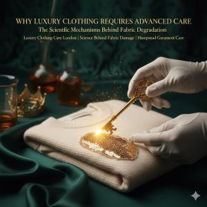 Luxury Clothing Care London | Science Behind Fabric Damage | Hampstead Garment Care 2 Why Luxury Clothing Requires Advanced Care – The Scientific Mechanisms Behind Fabric Degradation