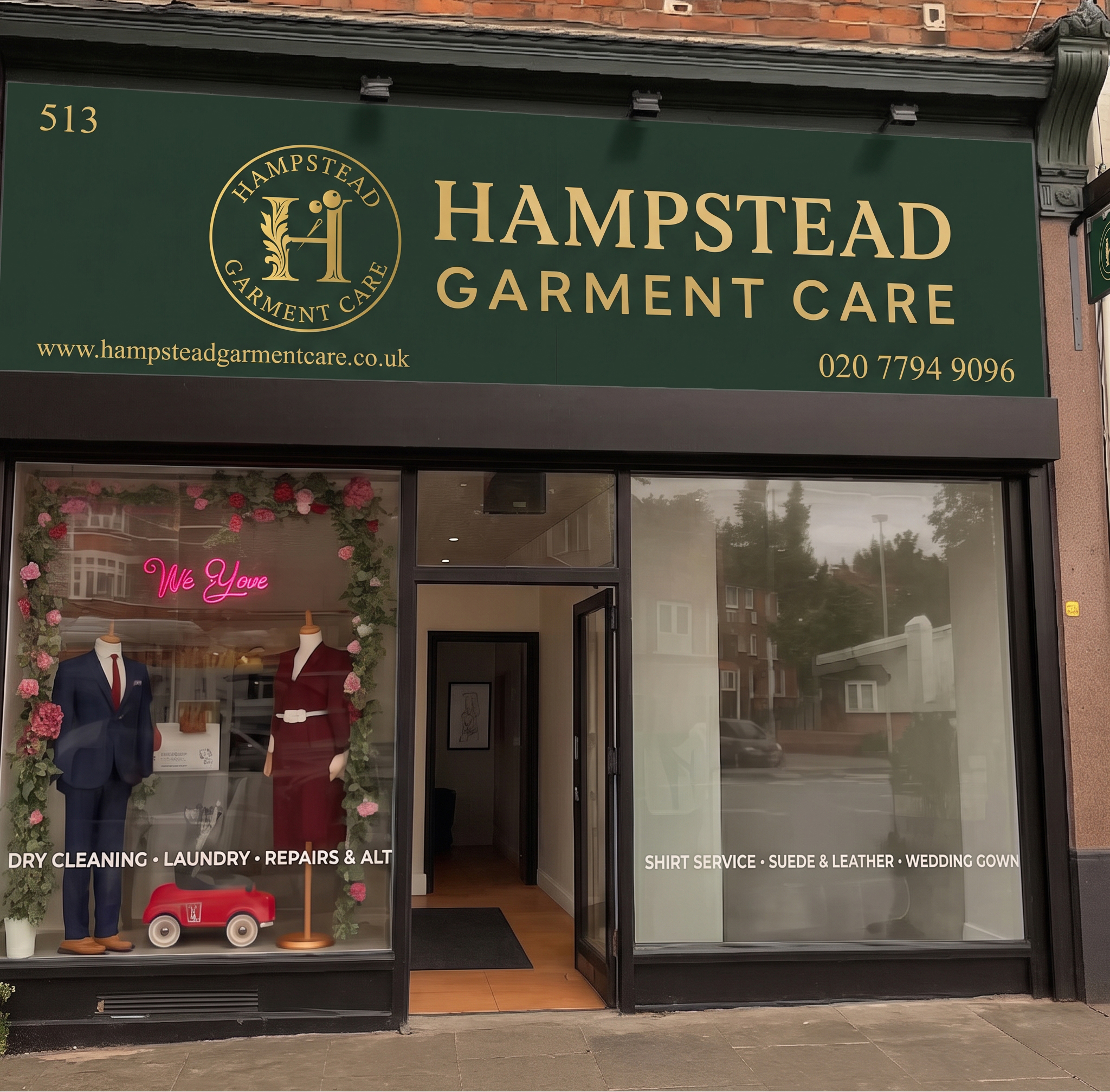 Hampstead Garment Care Shopfront on Finchley Road